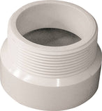 CANPLAS 192872 Pipe Adapter, 2 in, MNPT x Hub, PVC, White