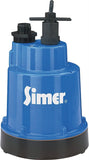 Sta-Rite Simer Geyser 2300 Submersible Utility Pump, 1-Phase, 5.6 A, 115 V, 0.25 hp, 1-1/4 in Outlet, 1320 gph