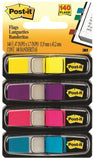 Post-it 683-4AB Flag, 1.7 in L, 0.47 in W, Blue/Pink/Purple/Yellow