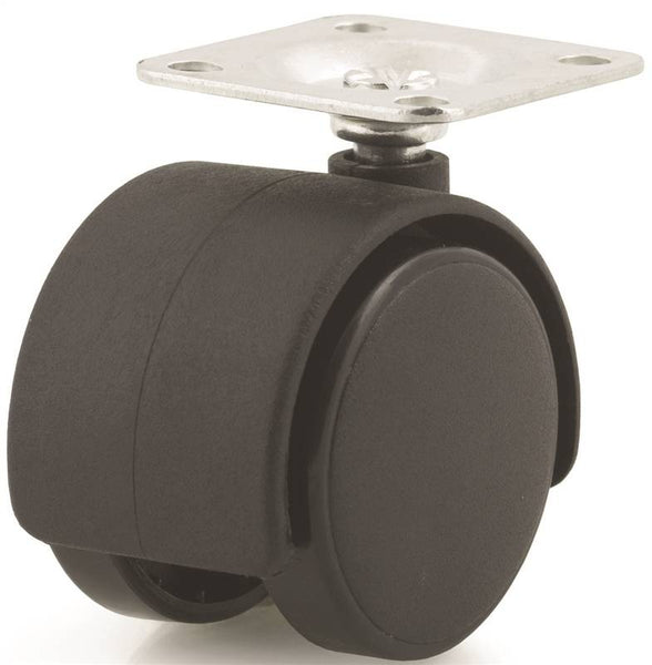 DH CASTERS C-T15P1BK Swivel Caster, 1-1/2 in Dia Wheel, Plastic Wheel, Black, 70 lb