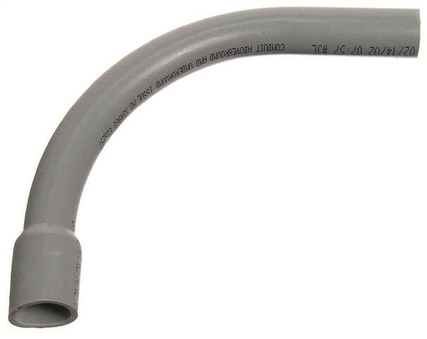 Carlon UA9DJB-UPC Conduit Elbow, 90 deg Angle, PVC, Gray