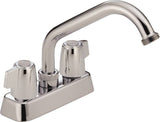 Peerless P299232 Laundry Faucet, 4 gpm, 2-Faucet Handle, Chrome Plated, Deck Mounting, Knob Handle