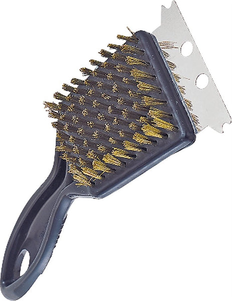 Omaha Grill Brush with Stainless Steel Scraper, 2-1/4 in L Brush, 2-1/4 in W Brush, Stainless Steel Bristle