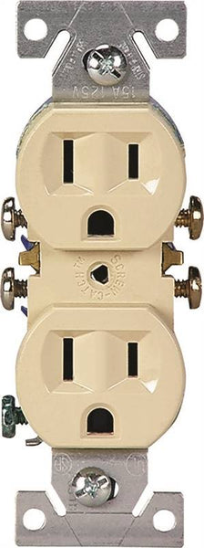 Eaton Wiring Devices 270V/10 Duplex Receptacle, 2 -Pole, 15 A, 125 V, Push-in, Side Wiring, NEMA: 5-15R, Ivory