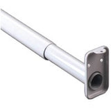 John Sterling Closet-Pro RP0022-30/48 Adjustable Closet Rod with Flange, 1 in Dia, 30 to 48 in L, Steel, Platinum