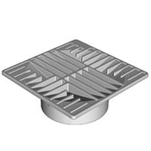 DrainTech 4 Drop-In Drain Grate, 3 in Dia, 6 in x 6 in, Square, 3 in Pipe, Polyethylene