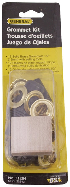 GENERAL 71264 Grommet Kit, Brass, Black Oxide