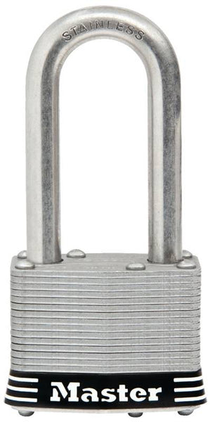 Master Lock 1SSKADLFHC Padlock, Keyed Alike Key, 5/16 in Dia Shackle, 1-1/2 in H Shackle, Stainless Steel Shackle