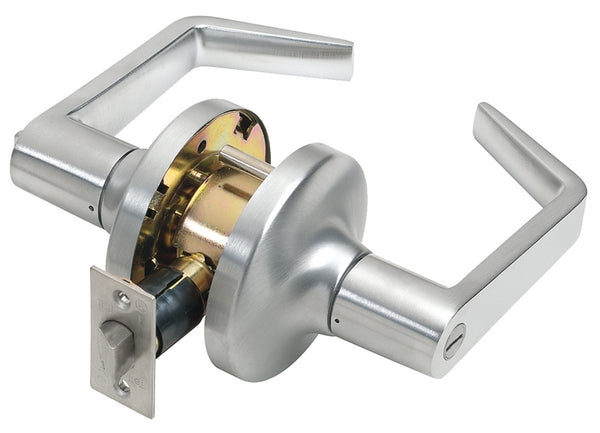 Tell Manufacturing CL100016 Privacy Lever Lockset, Steel, Satin Chrome