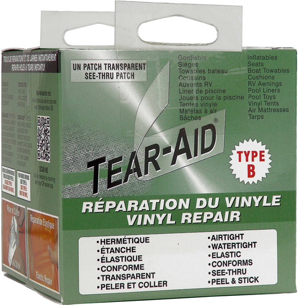 TEAR-AID D-KIT-B02-100 Vinyl Seat Repair Kit, B, Clear