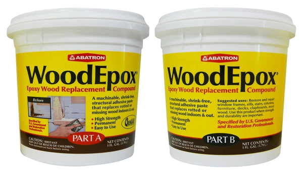 ABATRON WoodEpox WE2GKR Wood Restoration System, Paste, Slight Ammonia, Tan/White, 2 gal