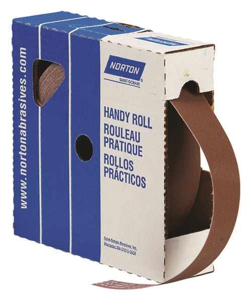 NORTON Metalite 26286 Utility Cloth Roll, 50 yd L, 1-1/2 in W, 120 Grit, Aluminum Oxide Abrasive