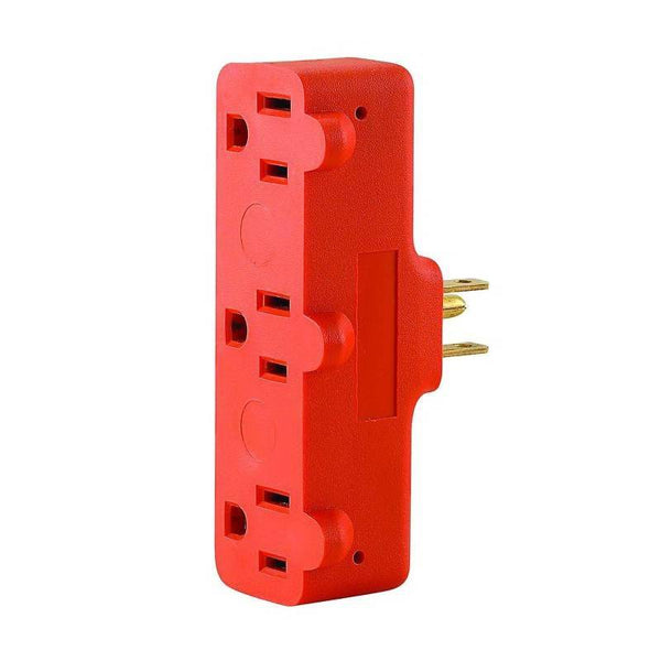 Leviton R54-00699-000 Triple Tap Outlet Adapter, 2 -Pole, 15 A, 125 V, 3 -Outlet, NEMA: NEMA 5-15R, Orange