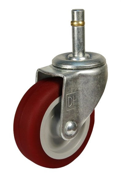 DH CASTERS C-LI40GRPUS Swivel Caster, 4 in Dia Wheel, 1 in W Wheel, Polyurethane Wheel, 150 lb
