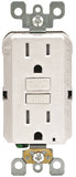 Leviton R92-GFTR1-0KW GFCI Duplex Receptacle, 2 -Pole, 15 A, 125 V, Back, Side Wiring, NEMA: 5-15R, White