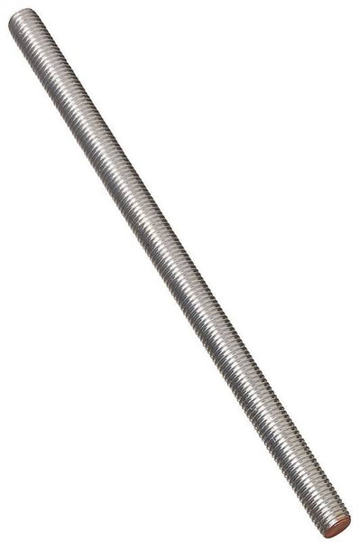 Stanley Hardware N179-366 Threaded Rod, 5/8-11 Thread, 12 in L, A Grade, Steel, Zinc, UNC Thread