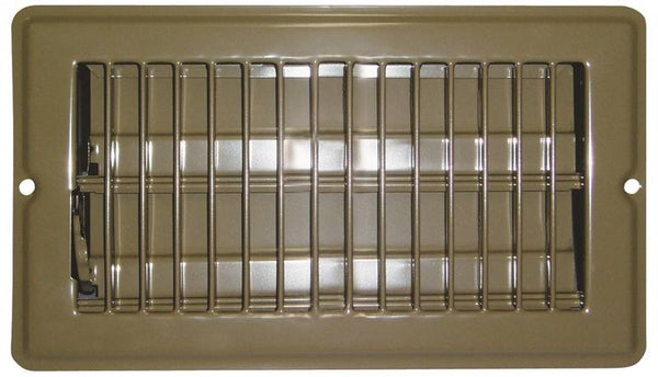 US Hardware V-102B Floor Register, 9/16 in L, Steel, Brown