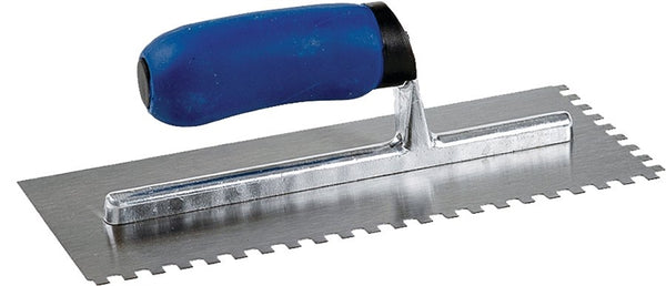 M-D 49112 Tile Installation Trowel, 11 in L, 4-1/2 in W, Square Notch, Comfort-Grip Handle