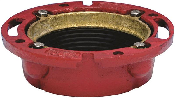 Oatey 42255 Closet Flange, 4 in Connection, Iron, Red