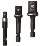 Milwaukee 48-32-5033 Socket Adapter Set, 1/4 in Drive, Hex Drive, 1-7/8 in L, Steel