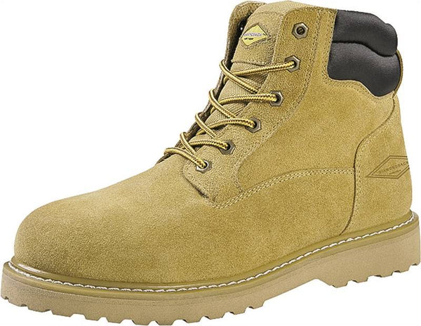 Diamondback Work Boots, 7.5, Extra Wide W, Tan, Suede Leather Upper, Lace-Up Closure, With Lining
