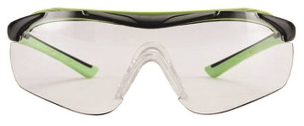 3M 47100-WZ4 Sport-Inspired Safety Glasses, Anti-Fog, Anti-Scratch Lens, Wraparound Frame, Green/Neon Black Frame