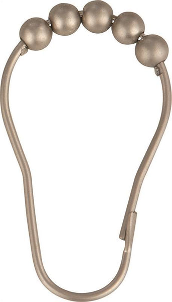 Simple Spaces SD-BH-SN Roller Ball Curtain Hook, Steel, Brushed Nickel, 1-1/2 in W, 3 in H