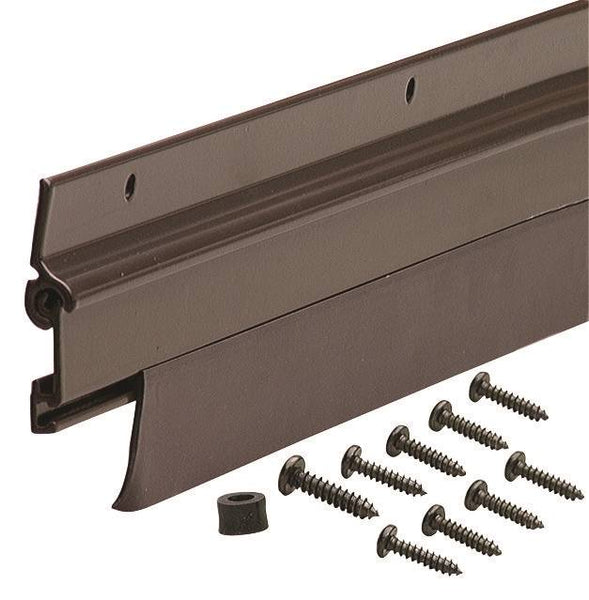 M-D Flex-O-Matic Series 07153 Door Sweep, 36 in L, 1-3/4 in W, Aluminum Flange, Vinyl Insert