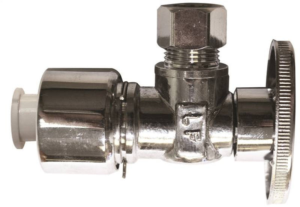 Keeney 2622PCPOLF Supply Line Valve, 5/8 x 3/8 in Connection, Compression, Brass Body