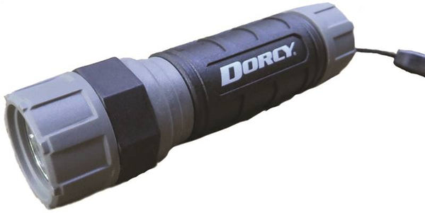 Dorcy 41-2600 Flashlight, AAA Battery, LED Lamp, 140 Lumens, 147 m Beam Distance, 2 hr 25 min Run Time, Gray