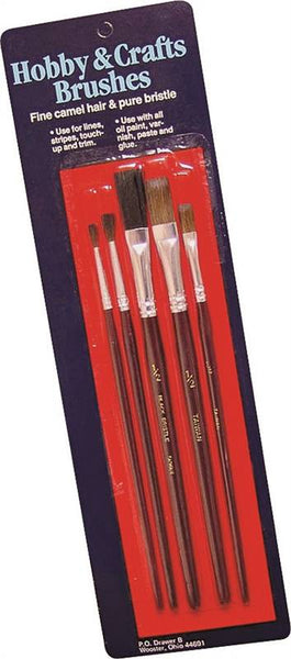 WOOSTER F5105 Artist Paint Brush Set, Plastic Handle, 7-7/8 in OAL