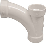 CANPLAS 194301 Combination Tee Pipe Wye, 1-1/2 in, Hub, PVC, White, SCH 40 Schedule