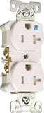 Eaton Wiring Devices TWRBR20W-BXSP Duplex Receptacle, 2 -Pole, 20 A, 125 V, Back, Side Wiring, NEMA: 5-20R, White