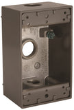 HUBBELL 5320-2 Weatherproof Box, 3 -Outlet, 1 -Gang, Aluminum, Bronze, Powder-Coated