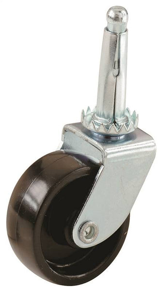 Shepherd Hardware 9559 Swivel Caster, 1-5/8 in Dia Wheel, Plastic Wheel, Black, 50 lb