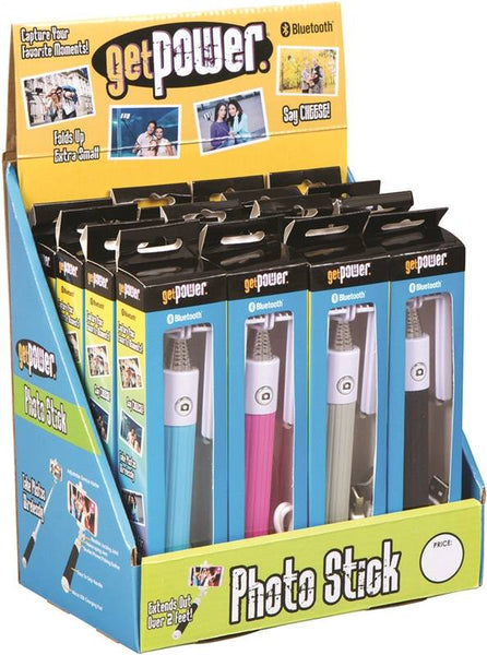 GetPower GP-DIS-PICSTICK Bluetooth Photo Sticks, Foldable, Black/Blue/Gray/Pink
