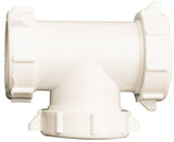 Plumb Pak PP55-6W Coupling Tee, 1-1/2 in, Slip-Joint, Plastic, White