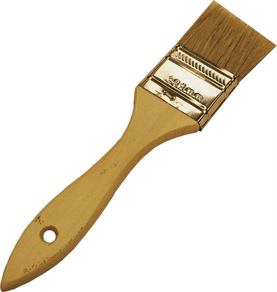 WOOSTER F5117-1 Paint Brush, 1 in W, 1-11/16 in L Bristle, Soft Natural China Bristle, Plain-Grip Handle