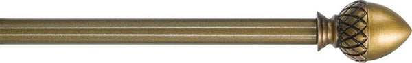 Kenney KN44100 Finial Rod, 1/2 in Dia, 28 to 48 in L, Plastic, Antique Brass