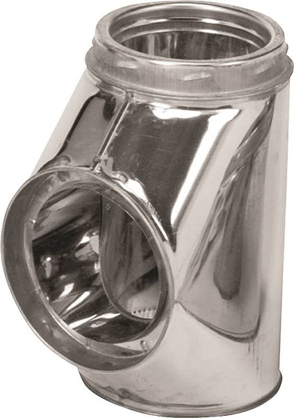 SELKIRK 208100 Insulated Chimney Tee with Cap, 7-3/8 in Connection, Stainless Steel