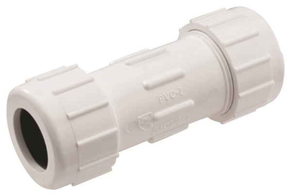 NDS CCC-0500 Pipe Coupling, 1/2 in, Compression, White, SCH 40 Schedule, 150 psi Pressure