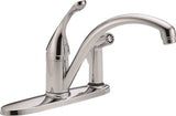 DELTA COLLINS Series 340-DST Kitchen Faucet with Integral Spray, 1.8 gpm, 1-Faucet Handle, Brass, Chrome Plated