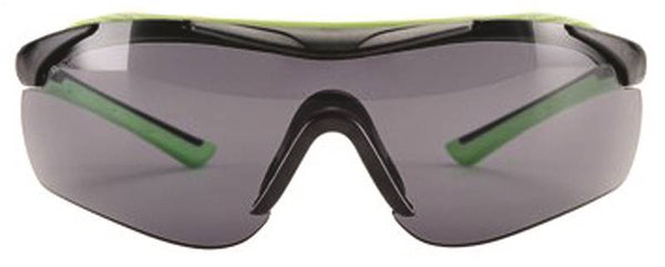 3M 47101-WZ4 Sport-Inspired Safety Glasses, Anti-Fog, Anti-Scratch Lens, Wraparound Frame, Green/Neon Black Frame