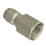 Mi-T-M AW-0017-0006 Adapter, 3/8 x 3/8 in Connection, Quick Connect Plug x FNPT, Stainless Steel, Zinc