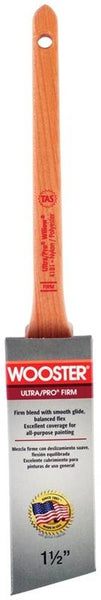 WOOSTER 4181-1 1/2 Paint Brush, 1-1/2 in W, 2-3/16 in L Bristle, Nylon/Polyester Bristle, Sash Handle