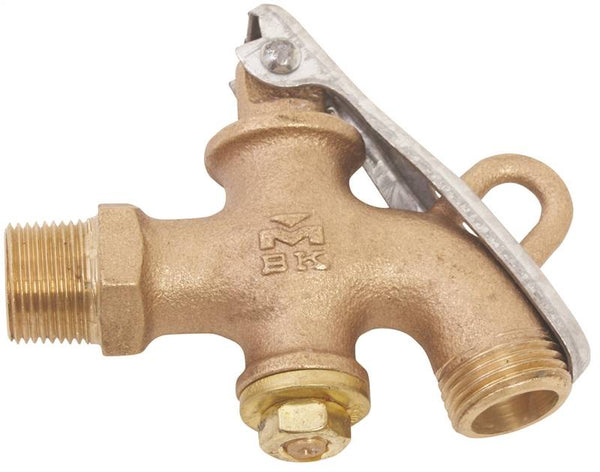 B & K 109-224 Heavy-Duty Drum and Barrel Faucet, 3/4 in Connection, MPT x Hose, Bronze Body