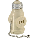 Leviton 008-01406-00I Lamp Holder Adapter, 660 W, 2-Outlet, Ivory