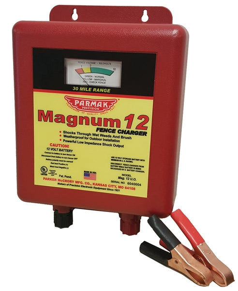 Parmak MAG12UO Electric Fence Charger, 1.1 to 3 J Output Energy, 12 V Battery