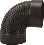 Imperial BM0024 Stove Pipe Elbow, 90 deg Angle, 7 in, 24 ga Gauge, Steel, Black, Matte