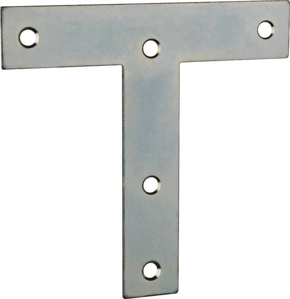 ProSource TP-Z05-C2PS T-Plate, 5 in L, 5 in W, 2 mm Thick, Steel, Zinc